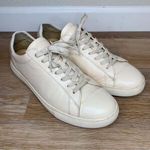 Clae Bradley Cream Leather Sneakers